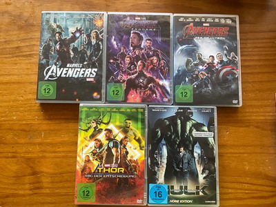 5 DVD s  der Helden - Marvels Avengers /  Endgames / Age of Ultron / THOR / HULK