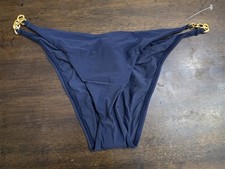 NWT Pilyq PQ M Navy Blue Chain Side Teeny Bikini 124577