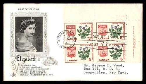 Mayfairstamps Canada FDC 1965 block Queen Elizabeth II art craft First Day Cover