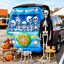 Halloween Inflatable Trunk or Treat Car Decorations Kit Skeleton Car Haunted H