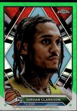 Jordan Clarkson 2023-24 Topps Chrome Green Logo Refractors Utah Jazz #159