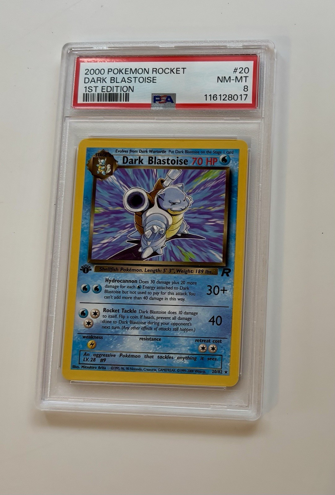 2000 POKEMON ROCKET 1ST ED #20 DARK BLASTOISE PSA 8 NM-MT RECENTLY GRADED!