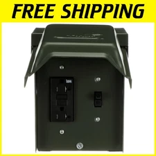 20 Amp Weather-Resistant GFI Power Outlet with Switch - Lockable Outdoor Design
