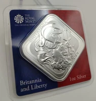 2025 ROYAL MINT 1oz SILVER BAR BRITANNIA AND LIBERTY FINE SILVER BAR IN BLISTER