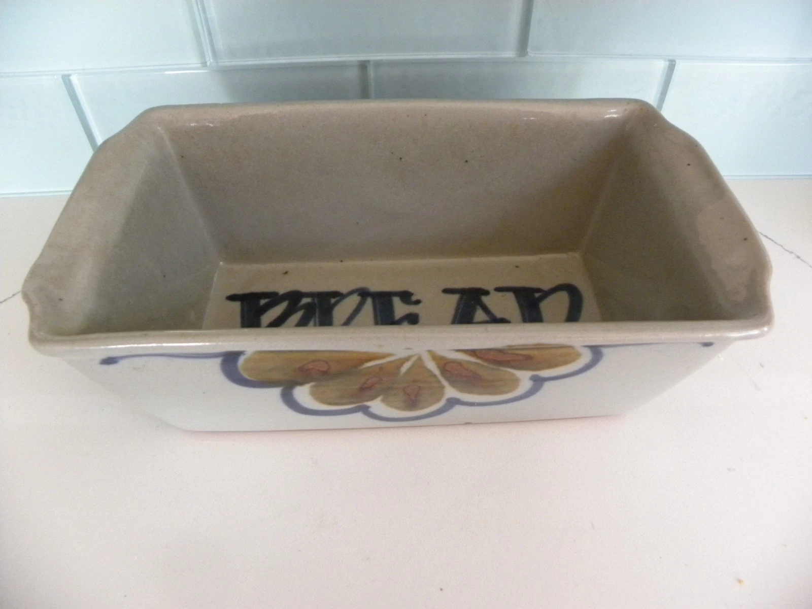 Vintage Stoneware Bread Loaf Pan Baking