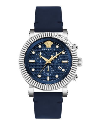 Versace Mens V-Chrono Classic Stainless Steel 45mm Strap Fashion Watch