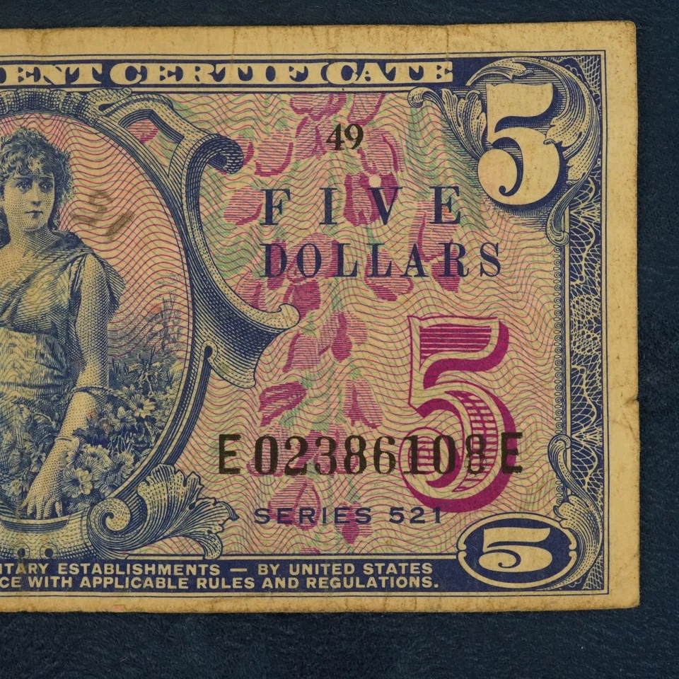 Series 521 $5 U.S. Military Payment Certificate - Free Shipping USA - Image 4 of 4