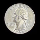 90% Silver - 1964 Washington Quarter  $0.25 FV Circulated Pre-1965 US Coin 25-12