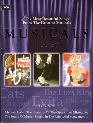 3 CD Set - Musicals TOP 50 - The Most Beautiful Songs From The Greatest Musicals