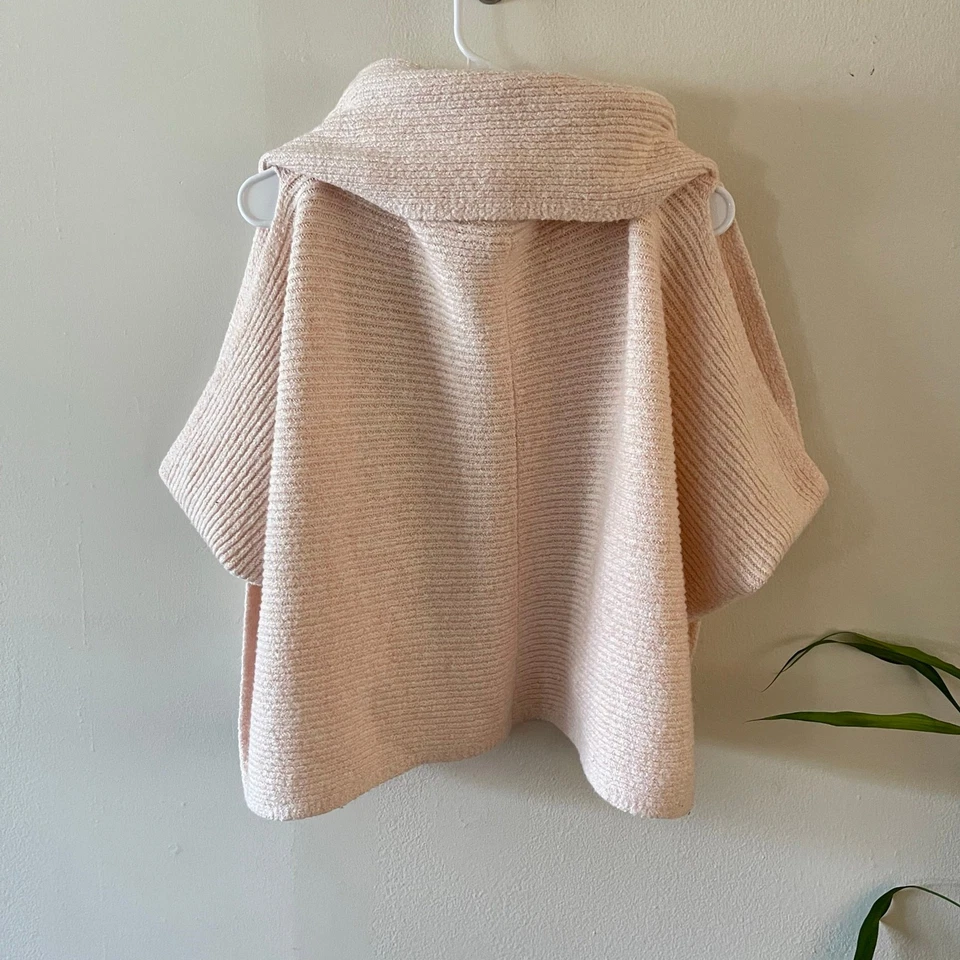 Suéter J. Jill Acanalado Encogerse de hombros Frente Abierto Mujer O/S Tejido Neutro Capas Pieza Foto 2 de 4