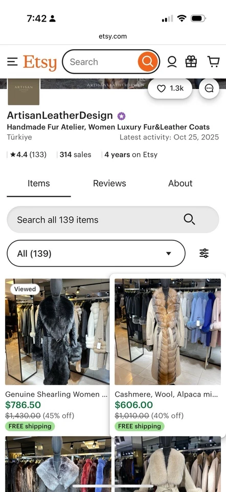 Large Fashion Leather and Fur Women’s Jacket Coat - Image 2 of 4