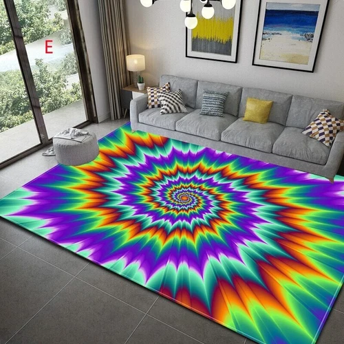 3D Vortex Illusion Carpet Entrance Door Floor Mat Abstract Geometric Optical - Picture 12 of 42