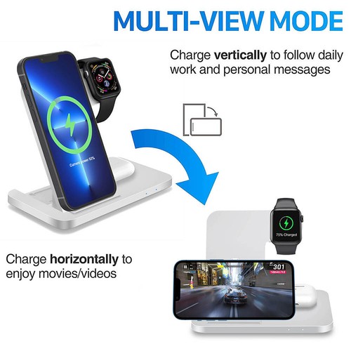 3In1 Wireless Charger Dock Stand For Apple Watch iPhone 14 13 12 Pro X Air Pods - Picture 20 of 20
