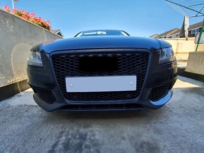 GOINGFAST Calandre Nid Abeille Sans Sigle + Grille Antibrouillard Pour Audi A4 S4 B8 07-12