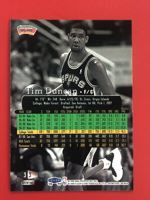 1998-99 Flair Showcase Tim Duncan Row 3 Seat 3 | eBay