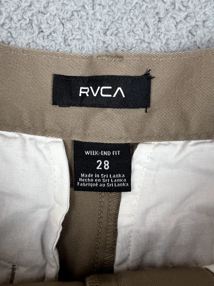 Pantalones Cortos RVCA Para Hombre 28 Fin de Semana Calce Elastizado Caqui Chino Largo Clásico 20" Nuevos con Etiquetas Foto 4 de 4
