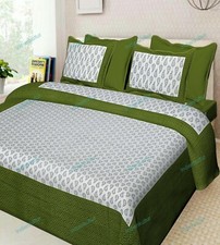 Modern Desginer Floral Printed Cotton Double Bed Sheet With 2 Pillow Cover