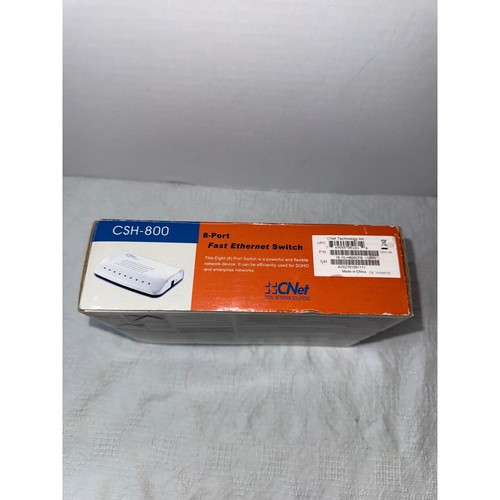 CNet CSH-800 8-Port Fast Ethernet Switch 10/100Mbps Auto-Negotiation - Picture 3 of 5