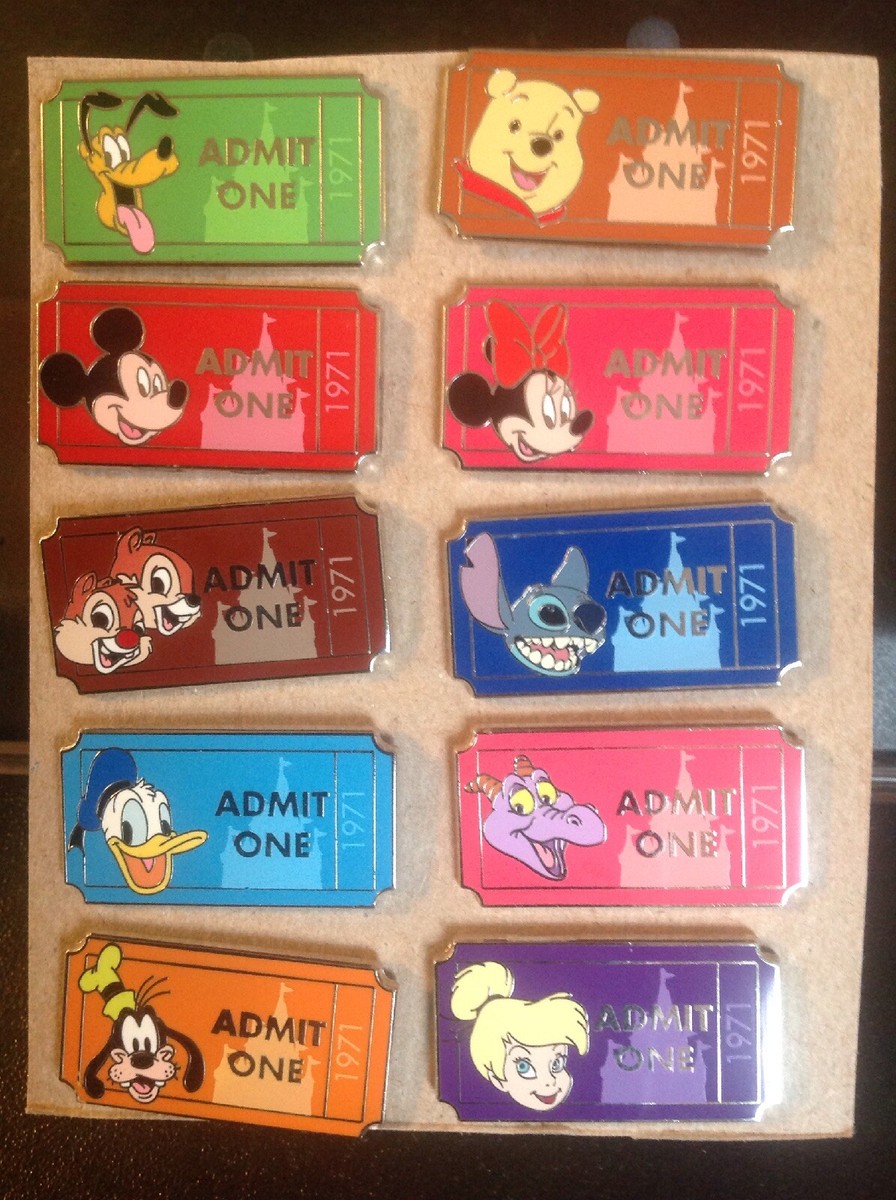 ディズニーピン　チケット　admit one キャスト　海外ピン DISNEY PIN-ADMIT ONE TICKET 1971 SERIES SET | eBay