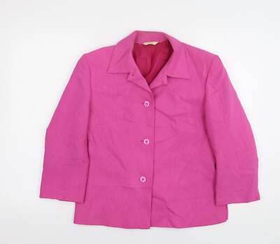Marks and Spencer Damen Rosa Polyestermischung Anzugjacke Größe 12