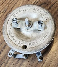 Ohmite Wirewound Rheostat 220 Ohm 150 Watt Spec 608  1/4" "D" shaft 4" OD