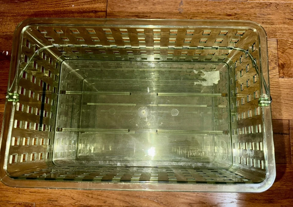 InterDesign iDESIGN Large Grid Tote/Organizer, Green, Stackable, Lot of 3 - Image 2 of 4