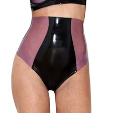 Womens Latex Knickers High Waist Rubber Shorts Underwear for Fetish Clubwear