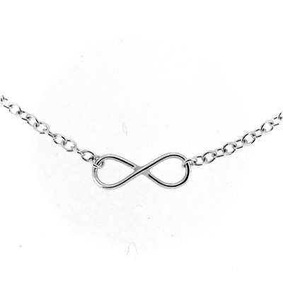 Infinity Halskette massiv Sterling Silber Doppelschlaufe Anhänger + Kette 
