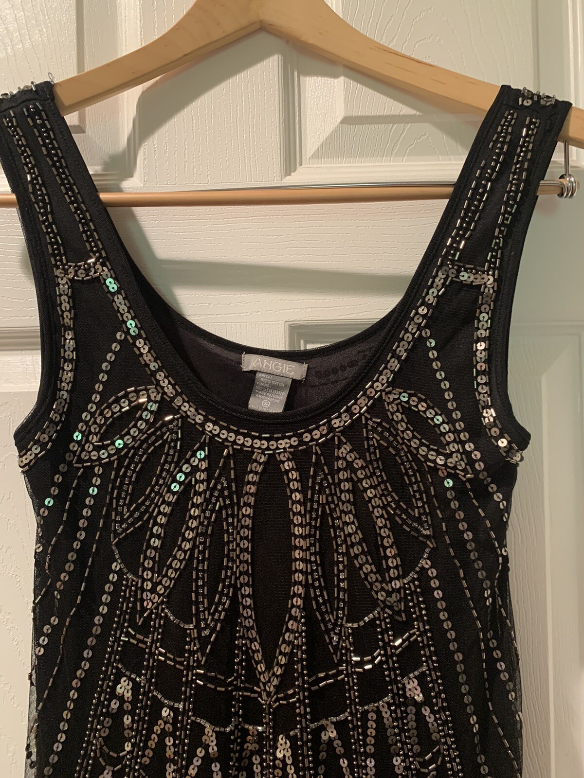 ROARING 20's Silver Sequins Beaded Flapper Dress … - image 4