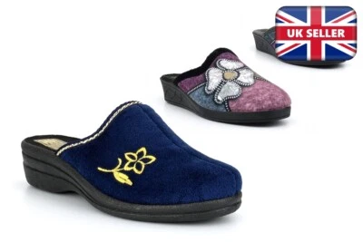 SHOE TREE Damen-Pantoffeln mit Keilabsatz Pantoletten Damen Pantoletten mit mittlerem Keilabsatz Größe