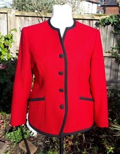 Vintage Occasion Wear Designer Griffon Thick Wool Red Black Jacket Uk 14