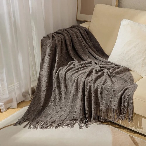 Throw Blankets Big Knitted Blankets Chunky Luxury Throw Bedspread Blanket - Picture 13 of 42