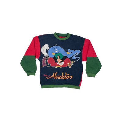 Vintage Disney Aladdin Pullover mit Rundhalsausschnitt Jugend Alter 9-10 mehrfarbig