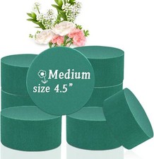 8 Pcs Round Floral Foam Blocks Green Wet Dry Flower Foam 4.5" Florist Plant Foam