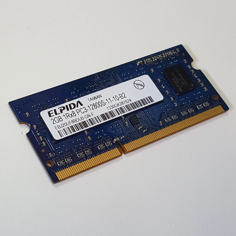 Genuine Elpida 2GB DDR3 RAM PC3-12800 1600Mhz non-ECC SoDimm EBJ20UF8BDU0-GN-F - Image 2 of 3