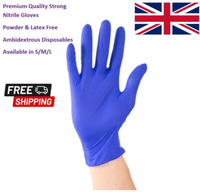 Blaue Nitril Einweghandschuhe puder-/latexfrei MEHRZWECK **200er Schachteln**