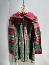 Ivko Woman Multicolor Wool Floral Print Full Zip Jacket With Pleats Size 38