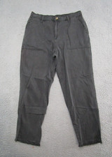 Aerie Women  s Lyocell Blend Jogger Black Elastic Waist Raw Hem Pants Size M