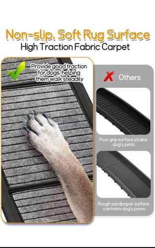 Extra breite klappbare Hunderampe aus Aluminium, rutschfest, tragbare Haustierrampe, unterstützt 200  - Bild 5 von 8