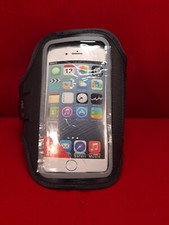 Sports Armband- Cell Phone Holder -Running /Jogging/ Gym Black with Silver Trim