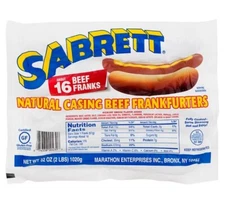 Sabrett Natural-Casing Beef Frankfurters, 16 ct.- 2lb