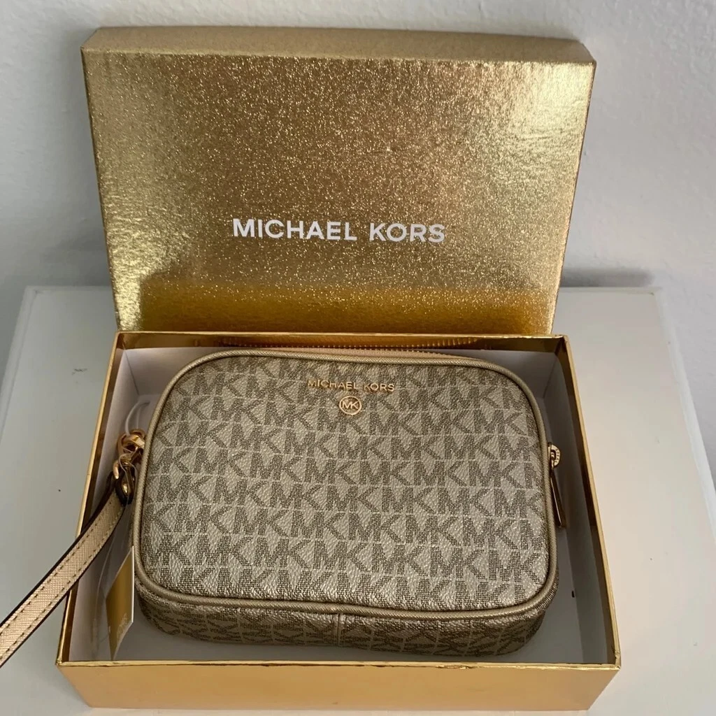 Michael kors gold wristlet cheap
