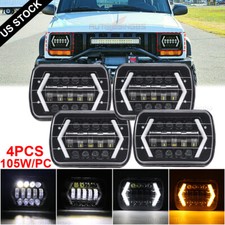 4PCS 7x6" 5x7" LED Headlight DRL Hi-Lo DOT Beam for Toyota Nissan Pickup Truck