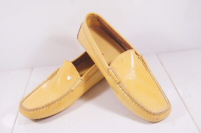 Santoni Italy Yellow Semi Patent, Venetian Loafer mixed sizes R 7 B & L 7.5 B
