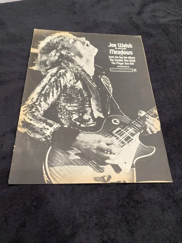 JOE WALSH 1973 ad playing guitar, for hit "Meadows" member of The Eagles