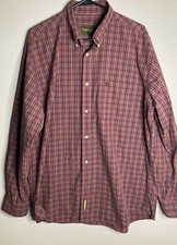 VTG timberland mens L long sleeve button up Red/green 100 Cotton