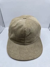 Vintage Blank Trapper Corduroy Hat Cap One Size Fits All Caps Brown USA Made 