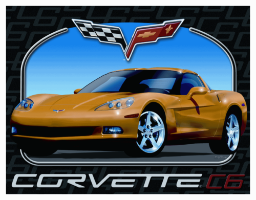 All New Corvette Vint Art Muscle Car  Mouse Pad Tin Sign Art On Mousepad - 第 1/2 張圖片