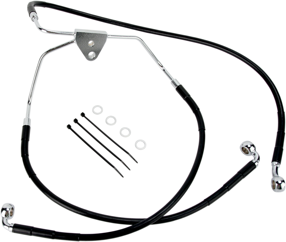 Drag Front Brake Line Kit, NONABS, Black Touring 20082013 Harley