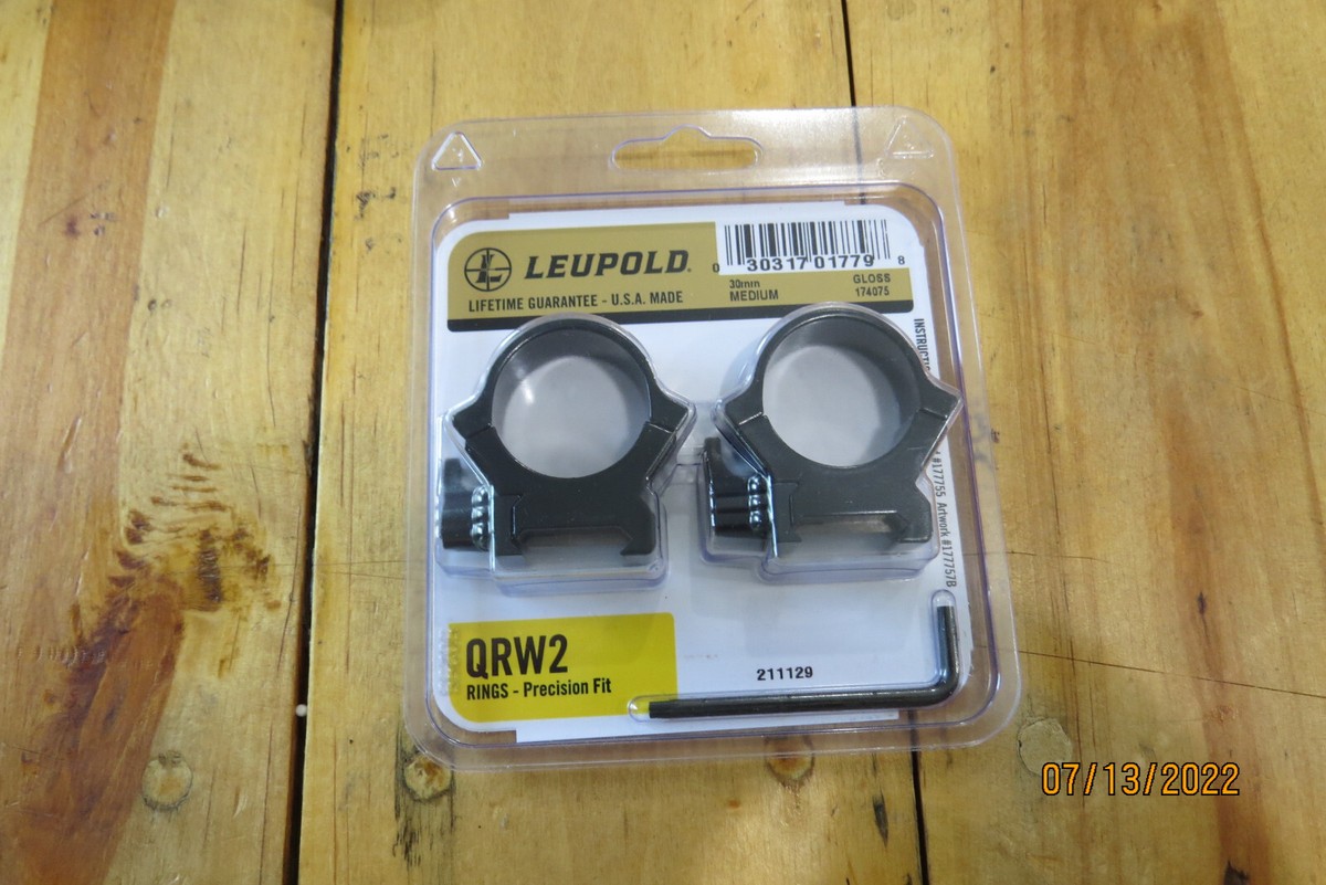 Leupold QRW2 30mm ■ リング Leupold QRW2 30mm Quick-Release Weaver Rings, Medium, Gloss